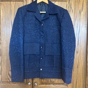 Men's unique Blue Patterned Jacket size medium